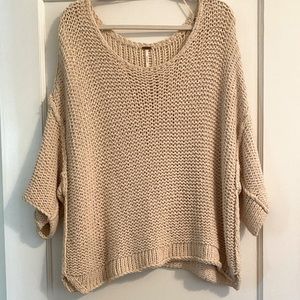 Free People waffle sweater - off the shoulder